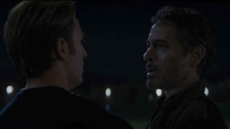 Chris Evans and Robert Downey Jr. in Avengers: Endgame