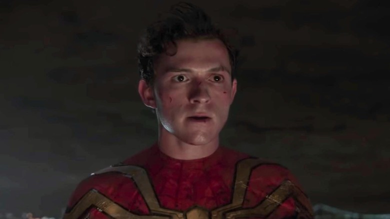 Tom Holland looking concerned