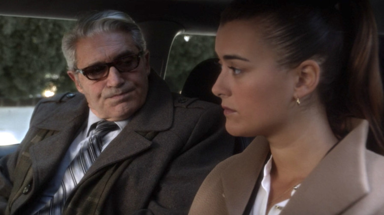 NCIS Ziva and Eli David talk in car