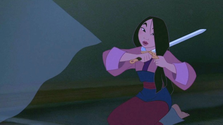 Mulan cuts her own hair