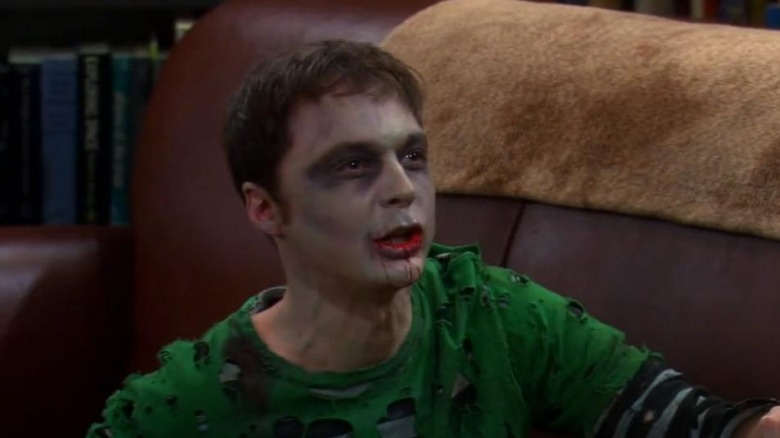 Sheldon in zombie makeup