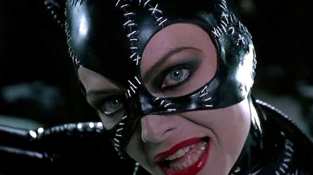 Catwoman wearing stitched mask