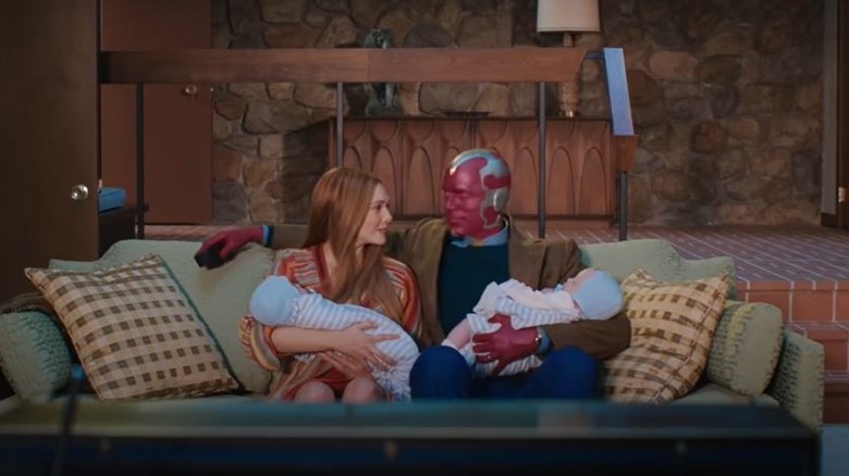 Wanda and Vision holding babies