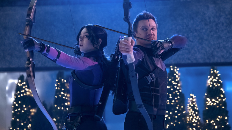 Hailee Steinfeld and Jeremy Renner in "Hawkeye"