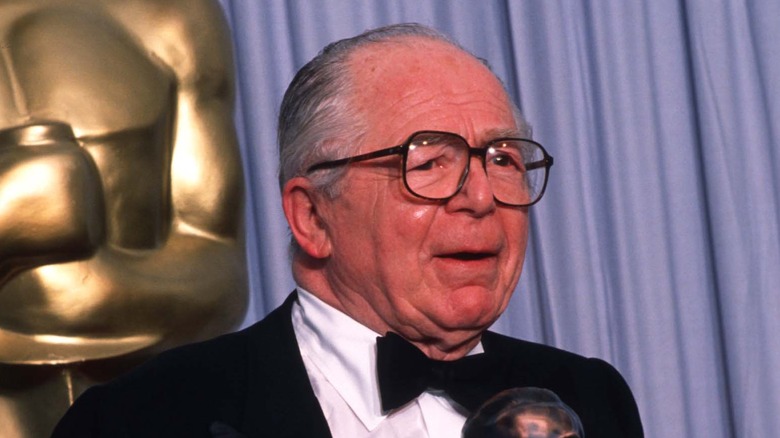 Billy Wilder smiling in tuxedo in 1988