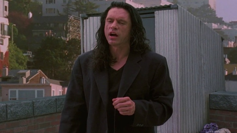 Tommy Wiseau looks confused