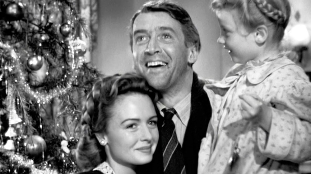 James Stewart as George Bailey and Donna Reed as Mary Hatch in It's a Wonderful Life