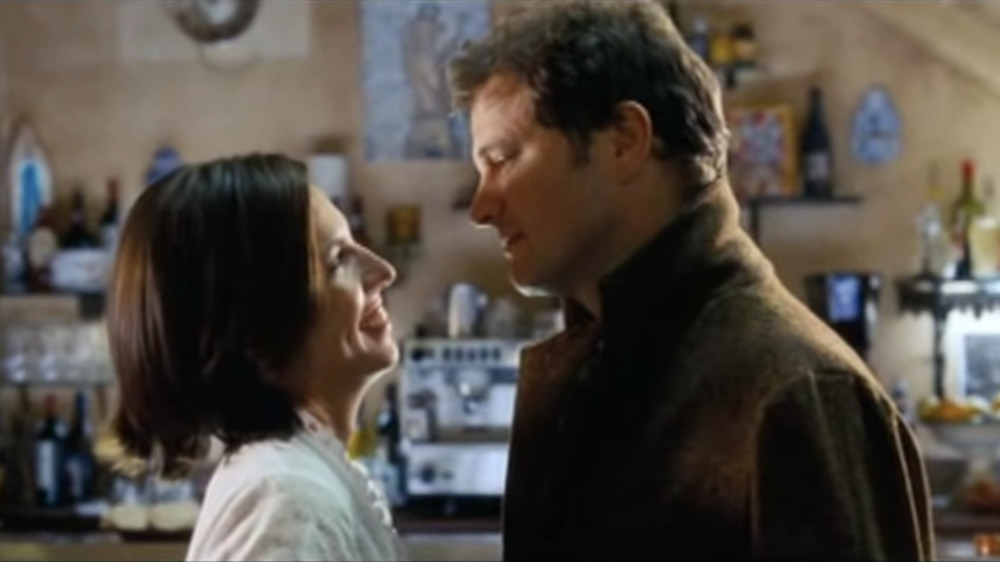 Colin Firth as Jamie and Lúcia Moniz as Aurélia in Love Actually