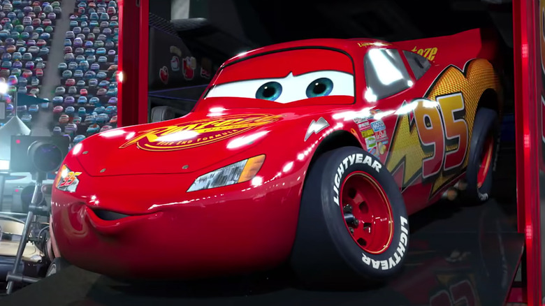 Lightning McQueen poses