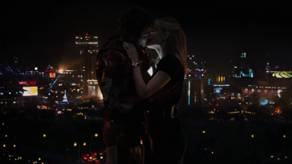 Robert Downey Jr. as Tony Stark and Gwenyth Paltrow as Pepper Potts in Iron Man 2