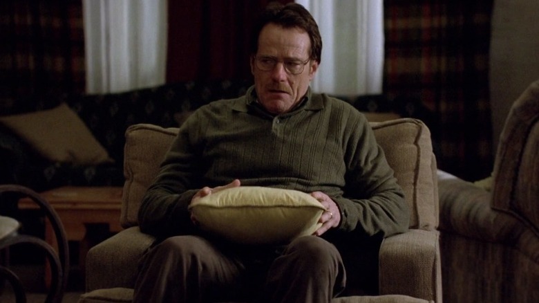 Walter White holding pillow