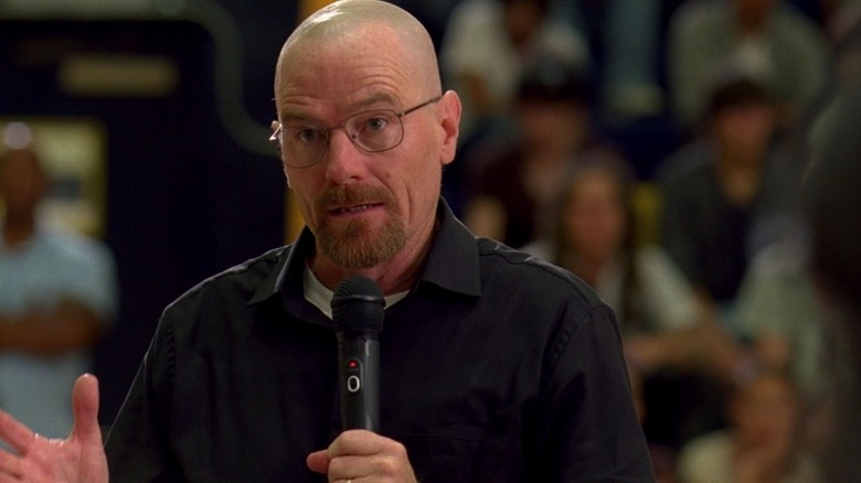 Walter White makes speech in gym