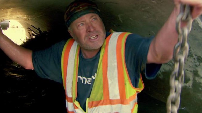 Fred Dodge working in a culvert