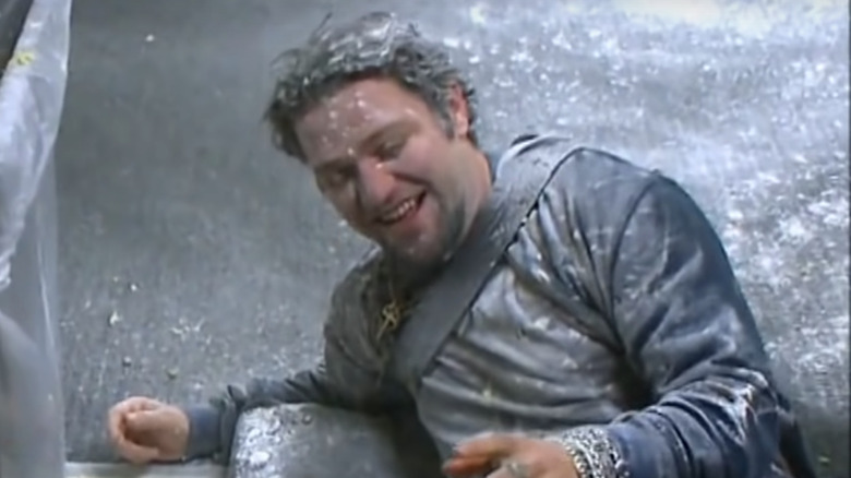 Bam Margera covered in flour Jackass