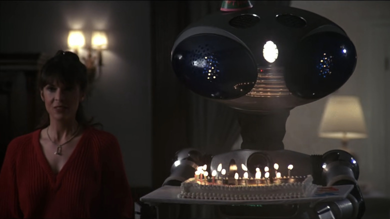 Talia Shire and a SICO robot in "Rocky IV"