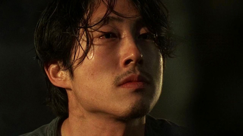 Glenn Rhee looking defiantly upward