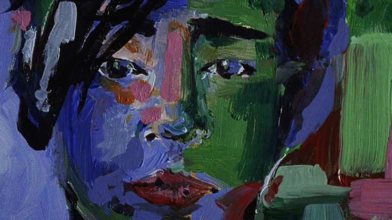 Colorful painting of human face