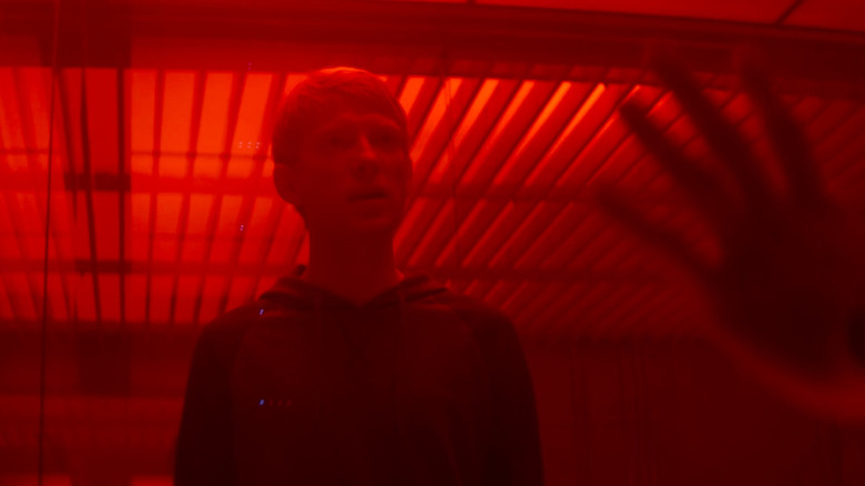 Caleb in red light 