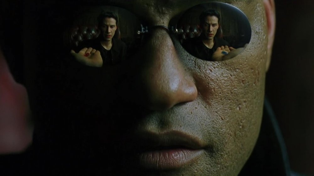 Laurence Fishburne and Keanu Reeves in The Matrix