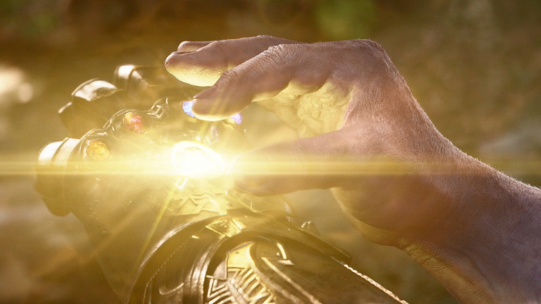 Thanos completes the Infinity Gauntlet in Avengers: Infinity War