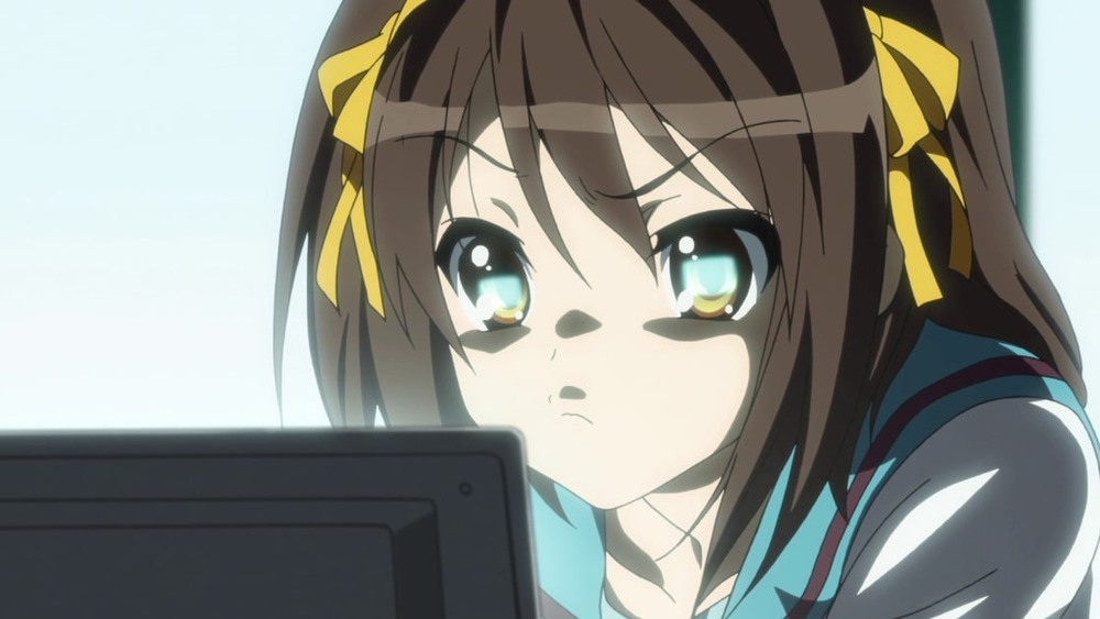 Haruhi Suzumiya using computer