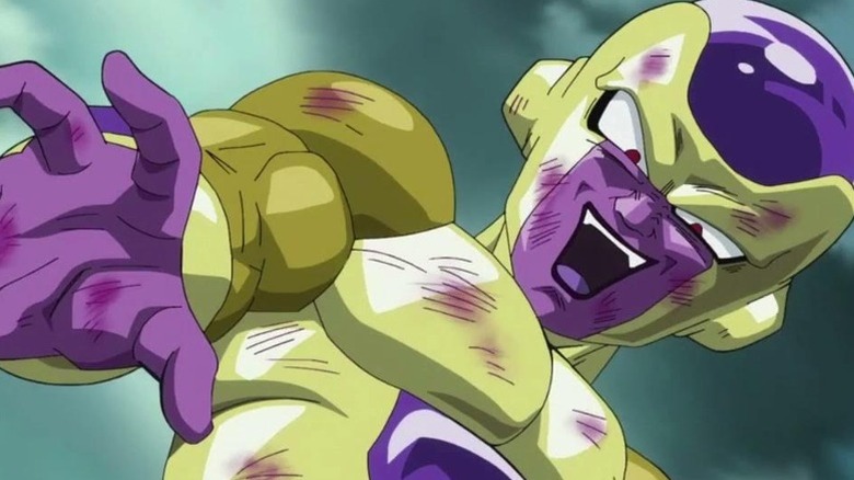 Golden Frieza in Dragon Ball Z: Resurrection 'F' (2015) laughing with anger.