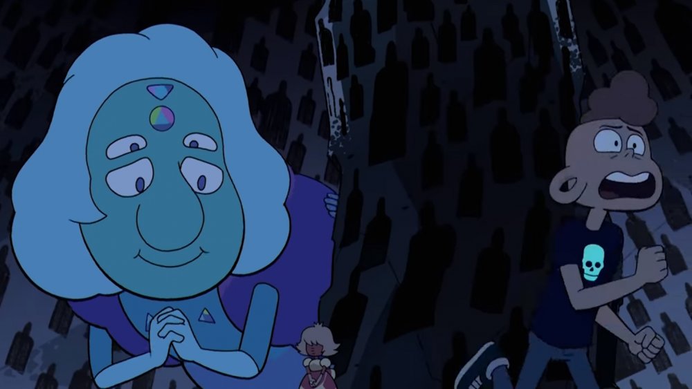 Flourite, Padparadscha, and Lars Barriga in Steven Universe