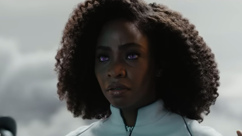 Monica Rambeau eyes glowing purple