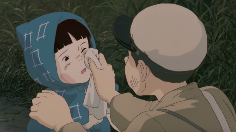 Setsuko wiping Seita's face