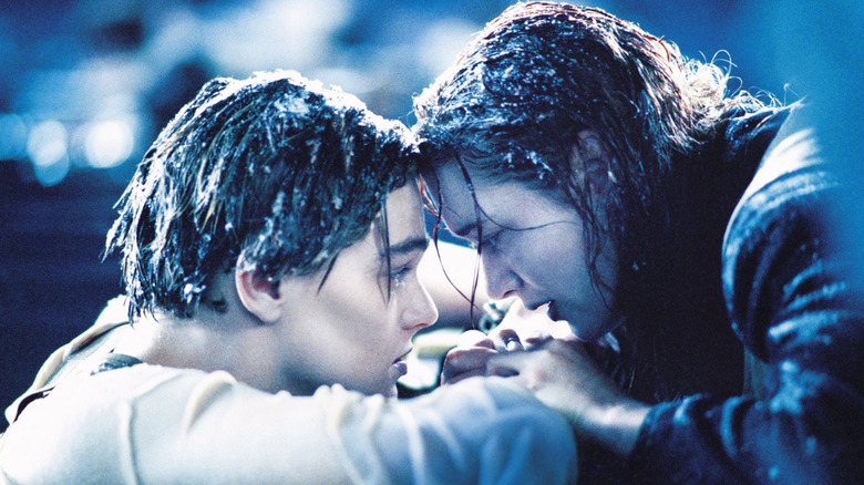 Jack and Rose in water in Titanic