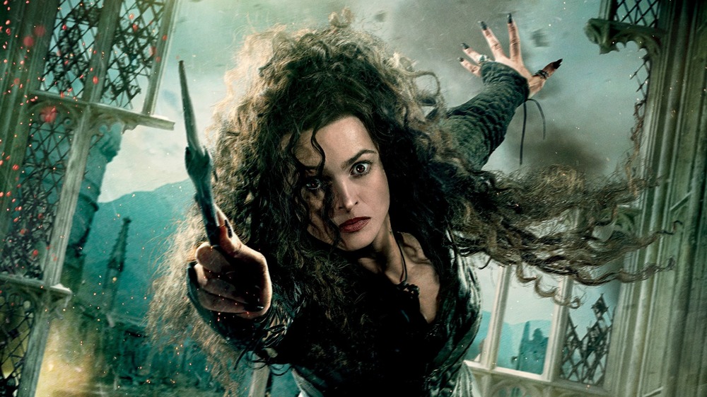 Bellatrix brandishing her wand