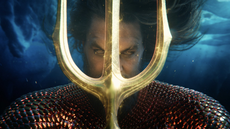 Aquaman uses his trident