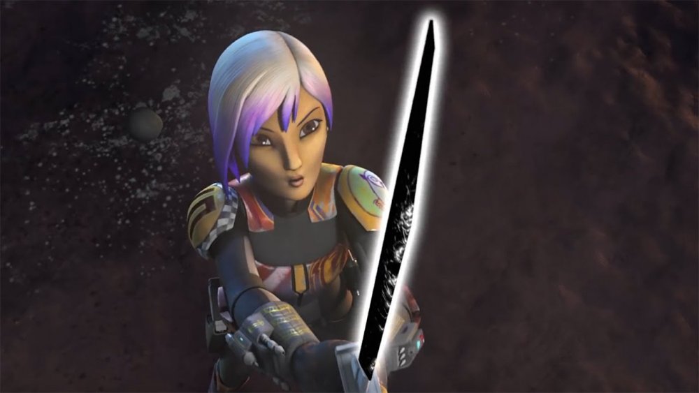 Sabine Wren wields the Darksaber