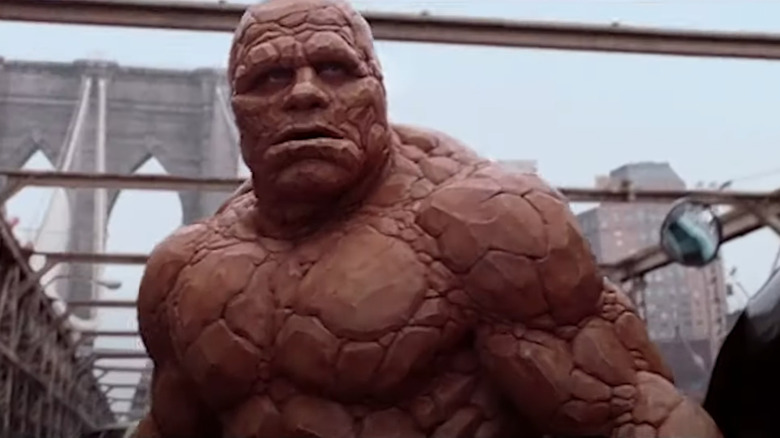 Michael Chiklis as Ben Grimm looking angry