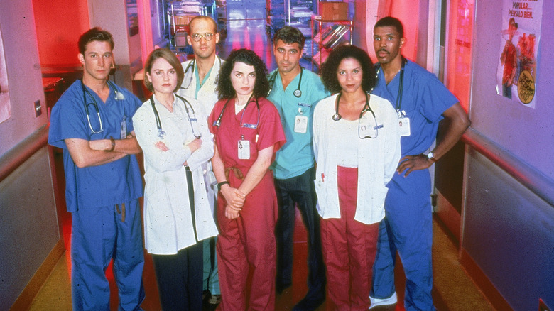 ER cast looks at camera