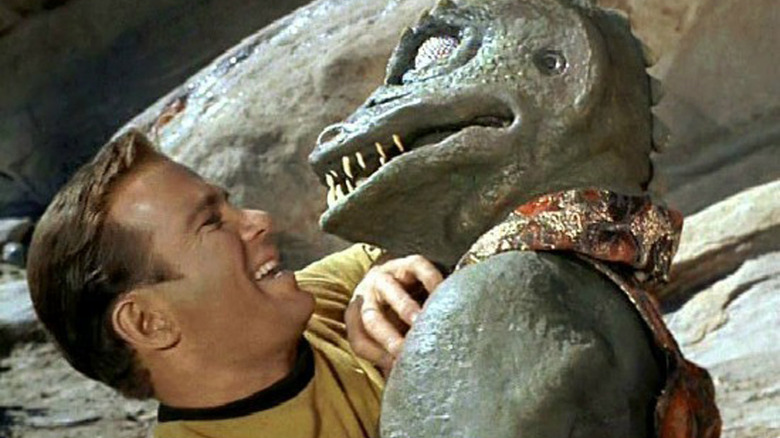 William Shatner wrestling the Gorn