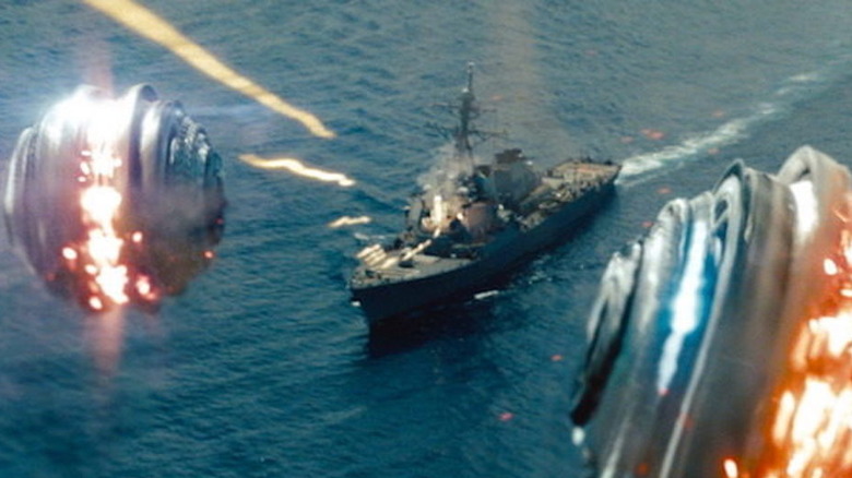 Navy battleship fires on UFOs