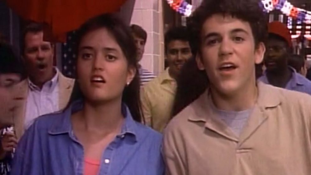 Fred Savage as Kevin Arnold and Danica McKellar as Winnie Cooper on The Wonder Years