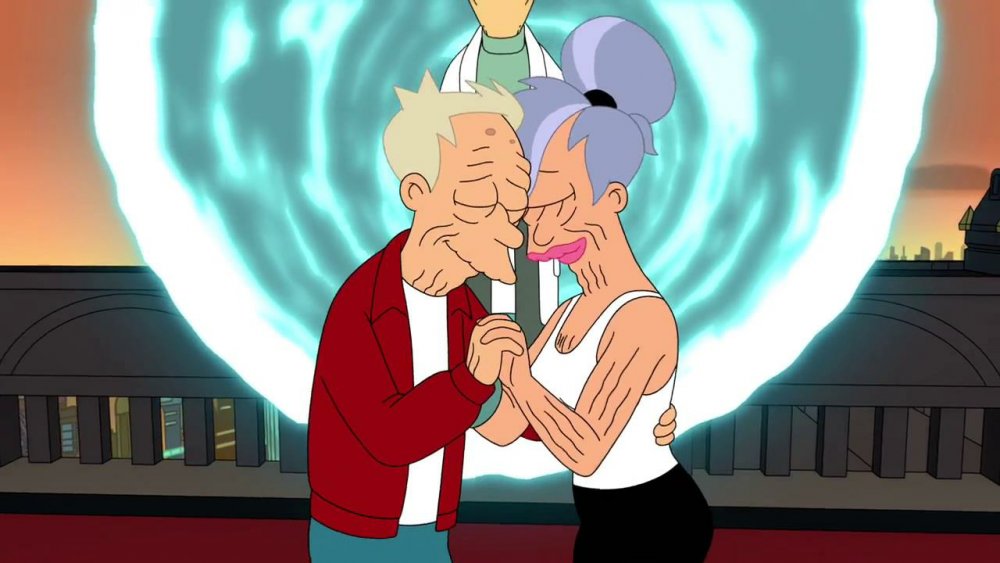 Fry and Leela on Futurama