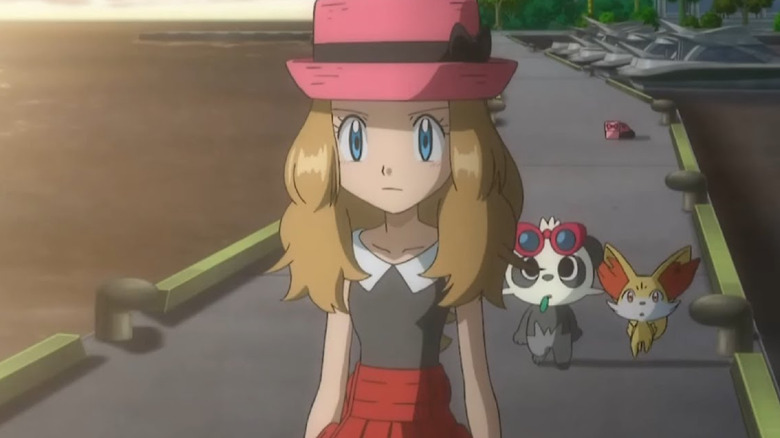 Serena with Pancham and Fennekin