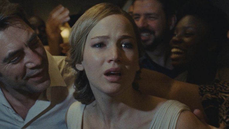 Javier Bardem and Jennifer Lawrence in mother!