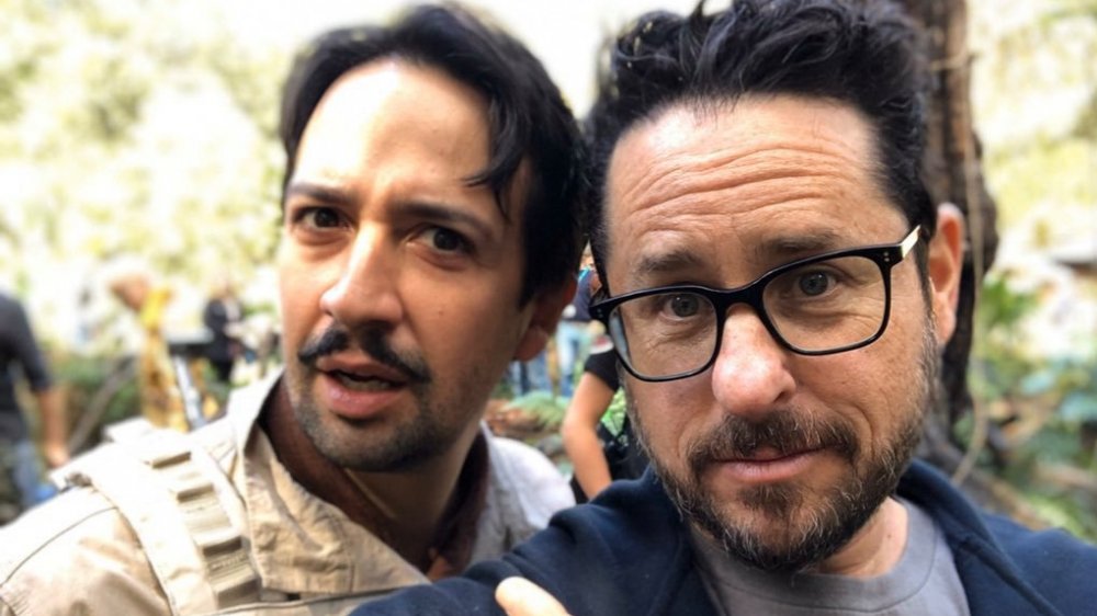 Lin-Manuel Miranda and J.J. Abrams on the set of Star Wars: The Rise of Skywalker