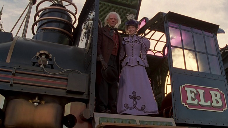 Doc and Clara in  train time machine