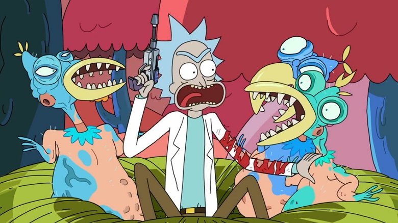 Rick and some Froopyland mutants in episode 0309