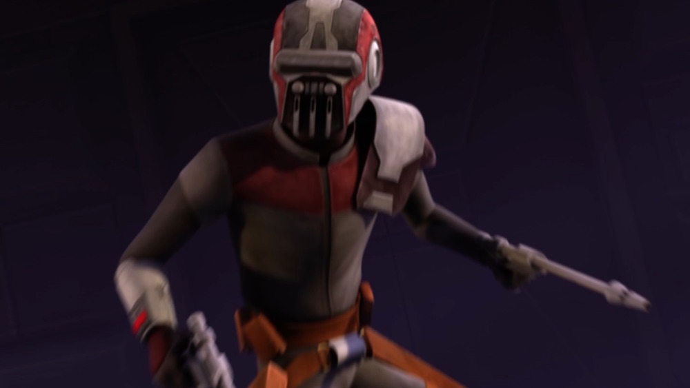 Boba Fett during the kidnapping of Pluma Sodi in Star Wars: The Clone Wars