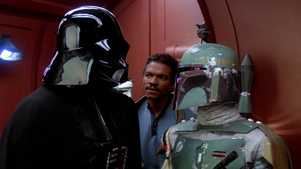 Darth Vader and Boba Fett talking