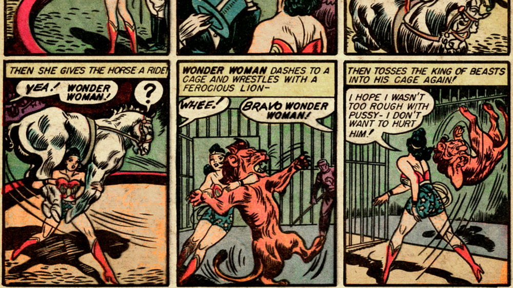 Wonder Woman throws animals around at the circus