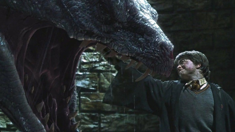 Harry killing the basilisk