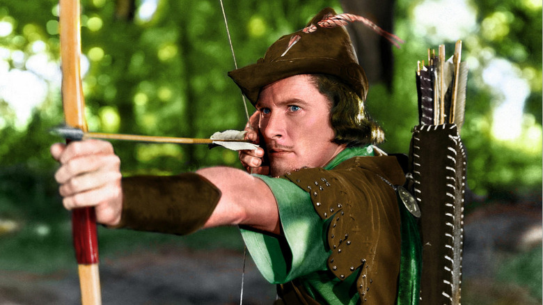 Robin Hood aims bow