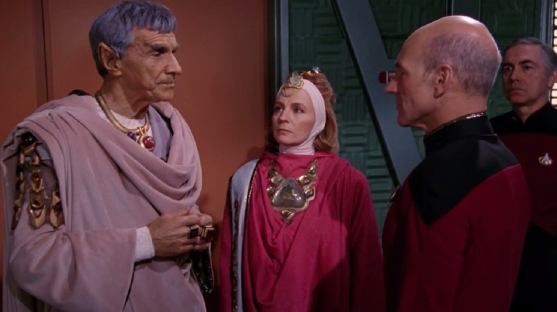 Sarek is greeted by Picard